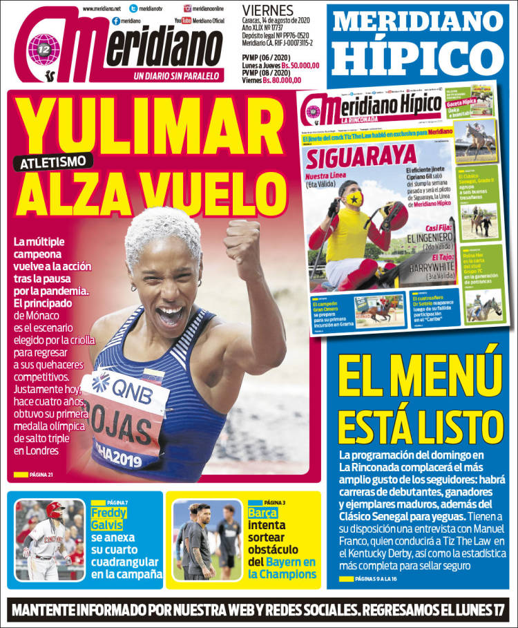 Portada de Meridiano (Venezuela)