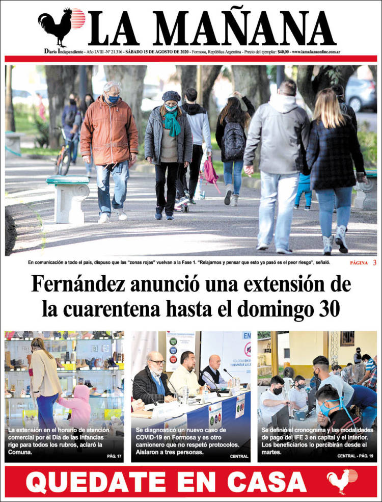 Portada de Diario La Mañana (Argentina)