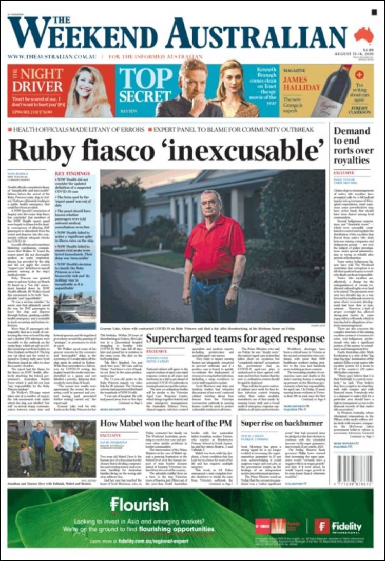 Portada de The Australian (Australia)