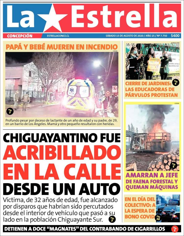 Portada de La Estrella de Concepción (Chile)