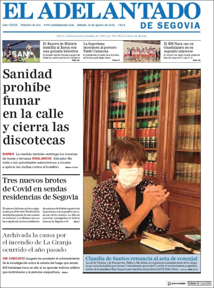 Portada de El Adelantado de Segovia (España)