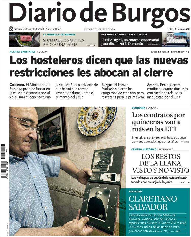 Portada de Diario de Burgos (España)