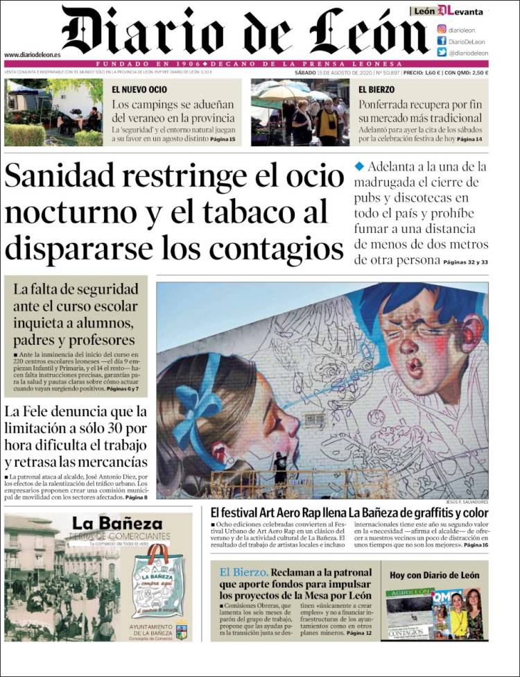 Portada de Diario de León (España)