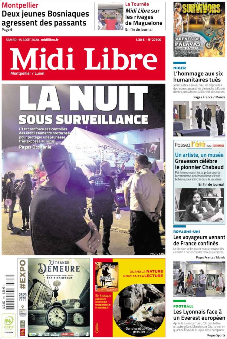 Portada de Midi Libre (Francia)