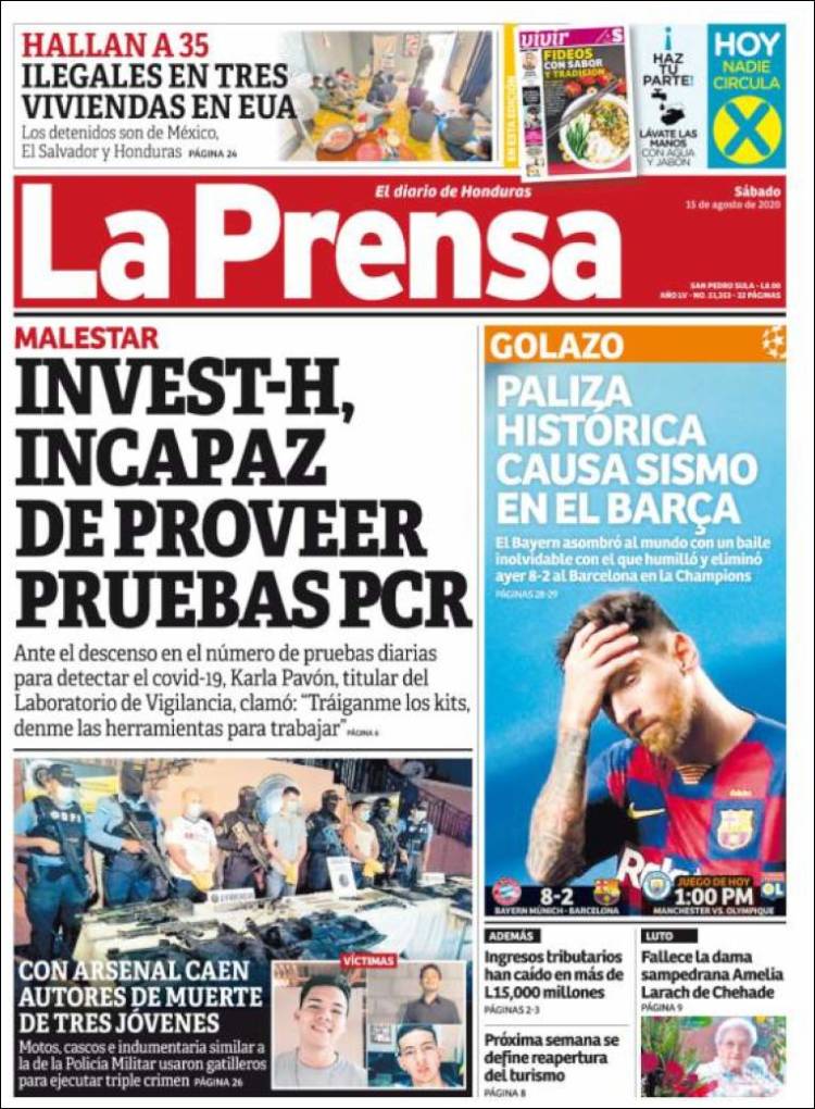 Portada de La Prensa (Honduras)