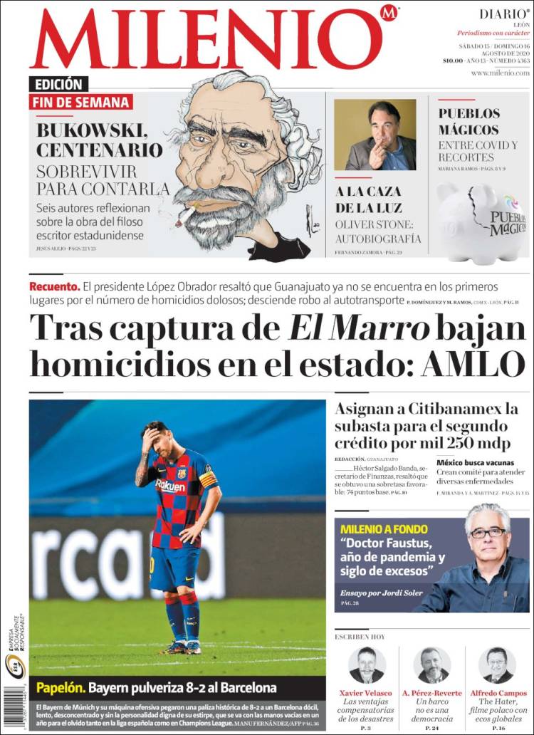 Portada de Milenio de León (M&eacute;xico)