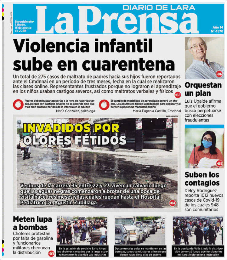 Portada de La Prensa de Lara (Venezuela)