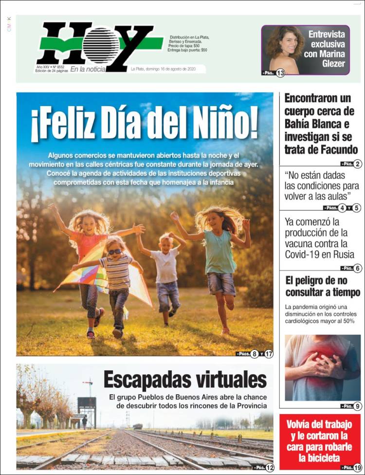 Portada de Diario Hoy (Argentina)