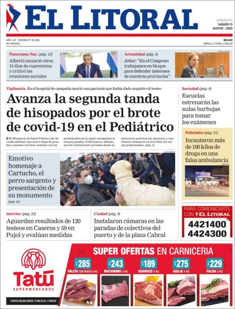 Portada de El Litoral Corrientes (Argentina)