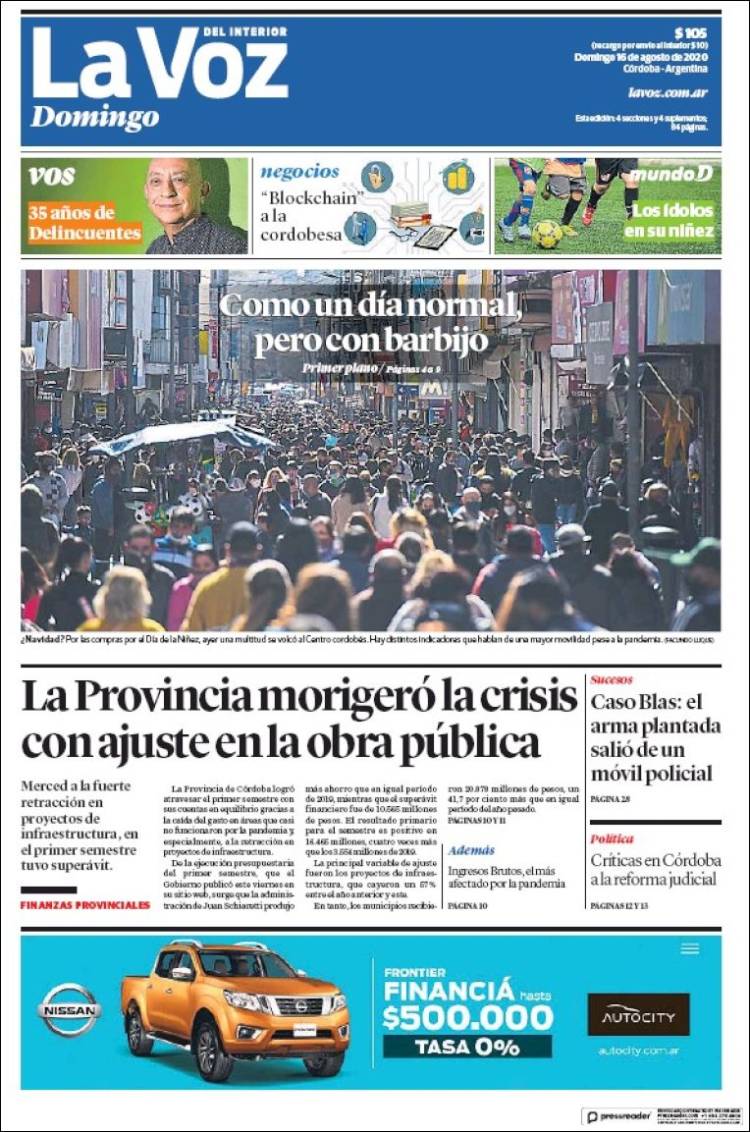 Portada de La Voz del Interior (Argentina)