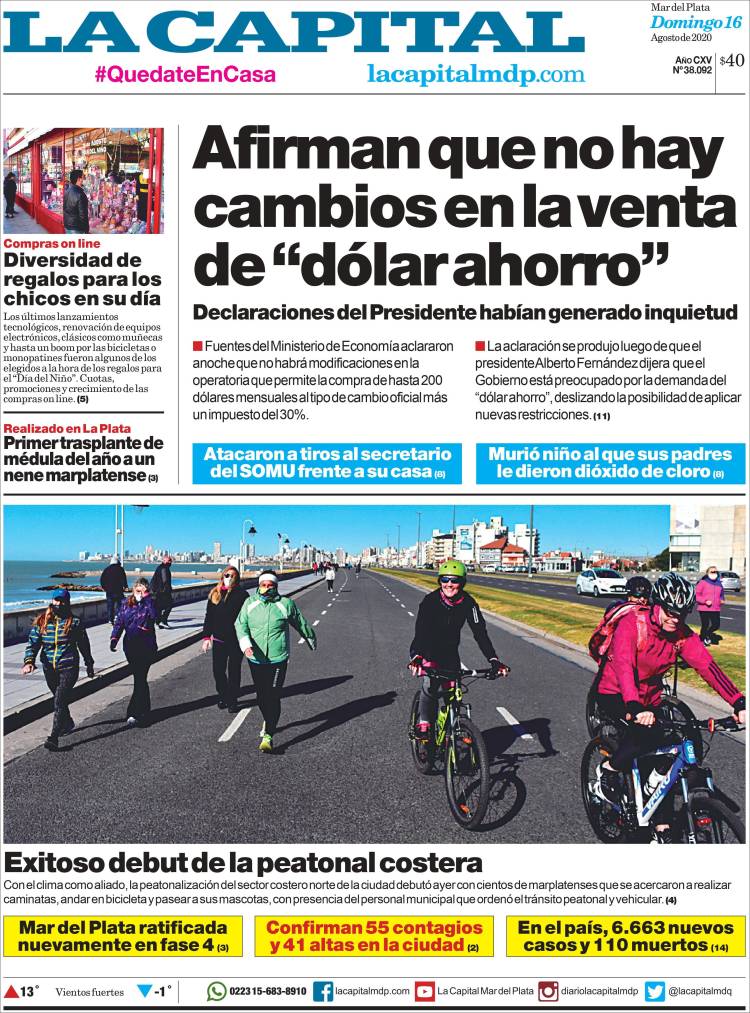 Portada de Diario La Capital - Mar del Plata (Argentina)