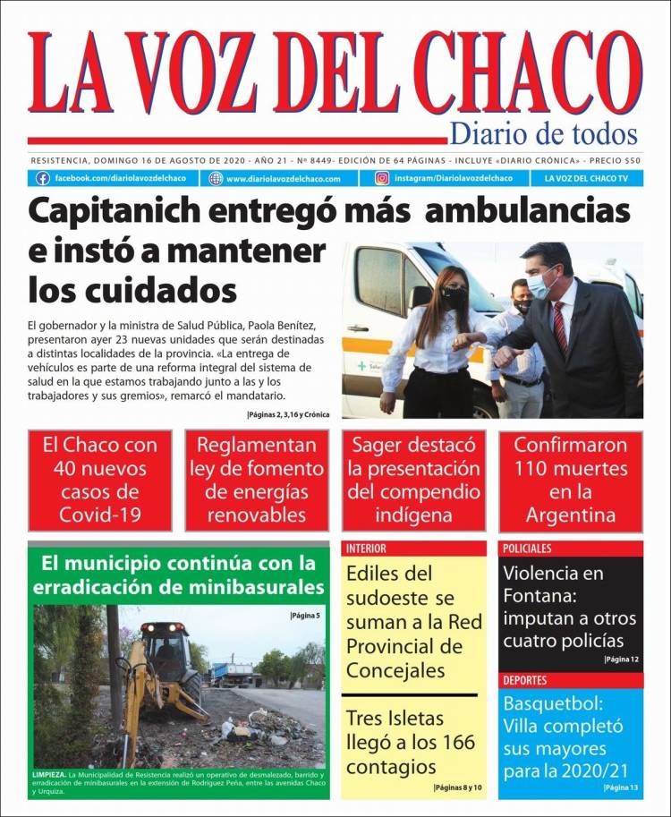 Portada de La Voz del Chaco (Argentina)