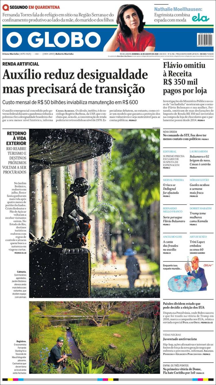 Portada de O Globo (Brasil)