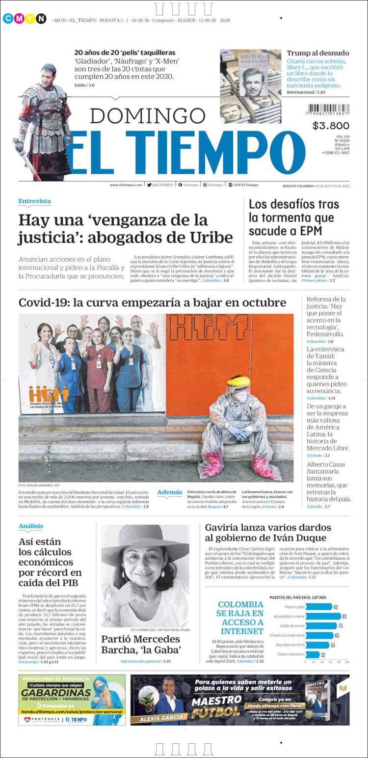 Portada de El Tiempo (Colombia)