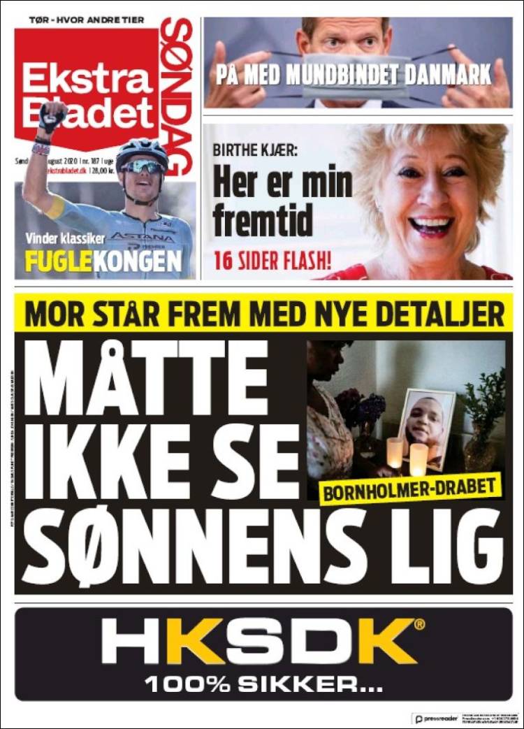 Portada de Ekstra Bladet (Dinamarca)