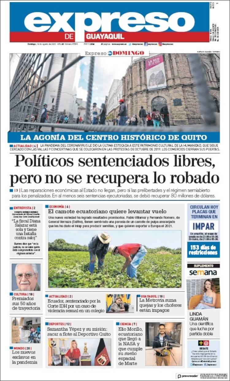 Portada de Expreso (Ecuador)