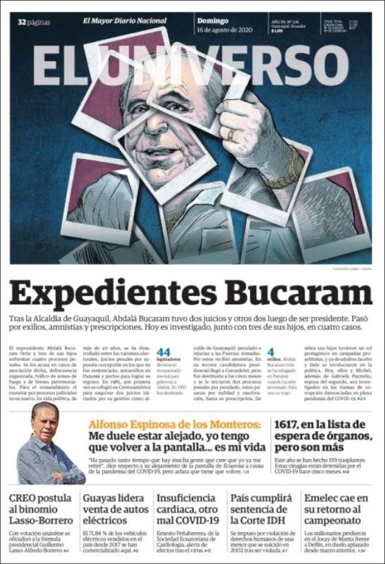 Portada de El Universo - Ecuador (Ecuador)