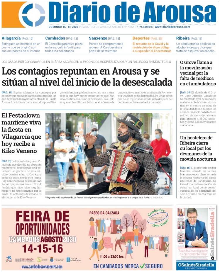 Portada de Diario de Arousa (Espa&ntilde;a)