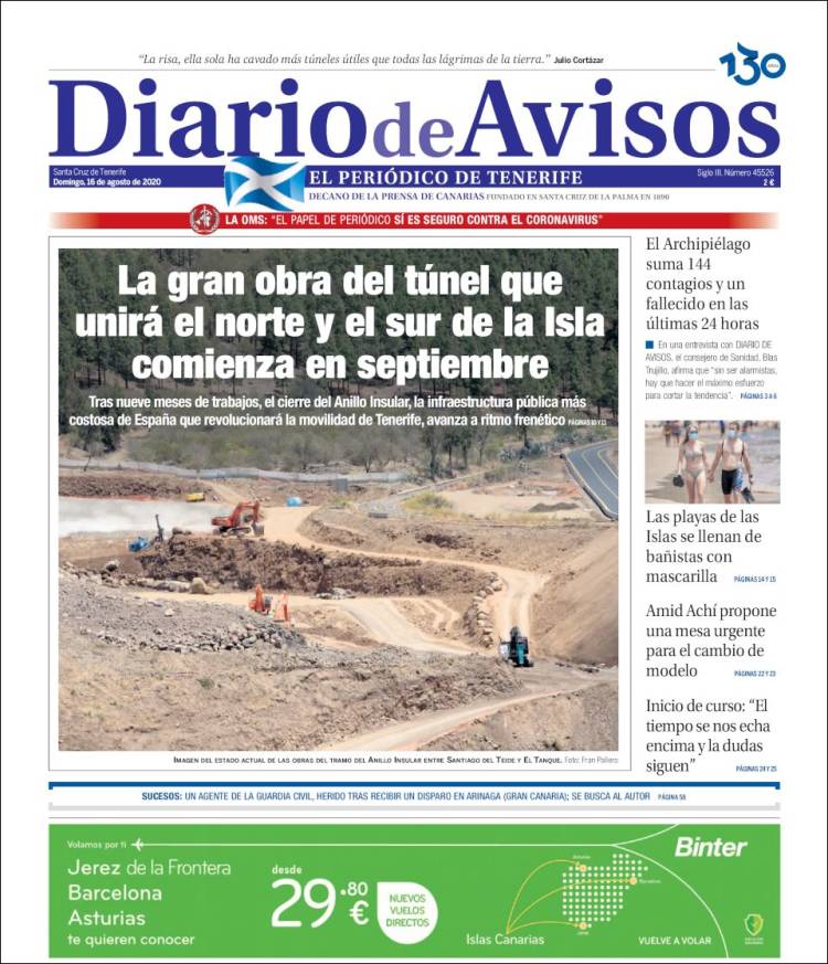 Portada de Diarios de Avisos (Espa&ntilde;a)
