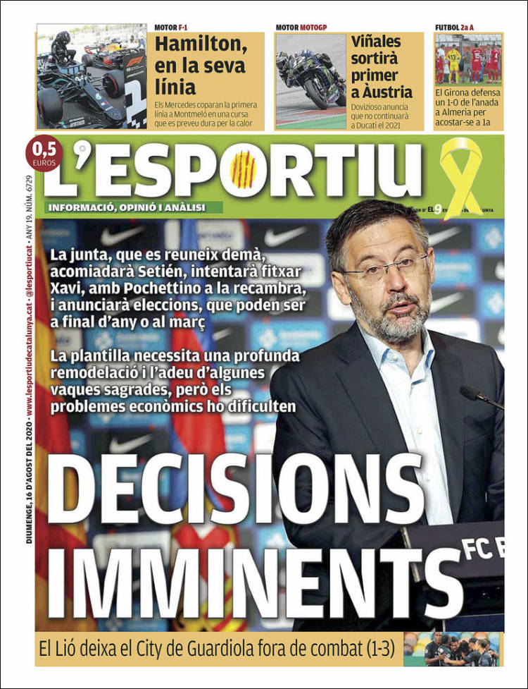 Portada de L'Esportiu (Espa&ntilde;a)