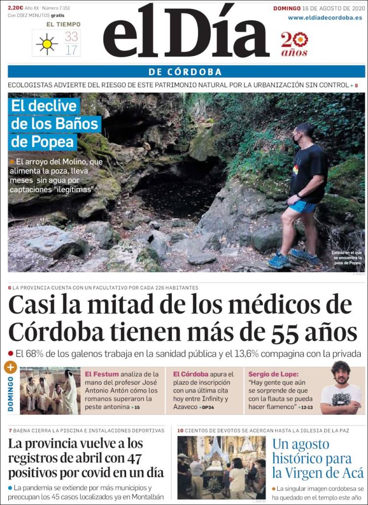 Portada de El Día de Córdoba (Espa&ntilde;a)
