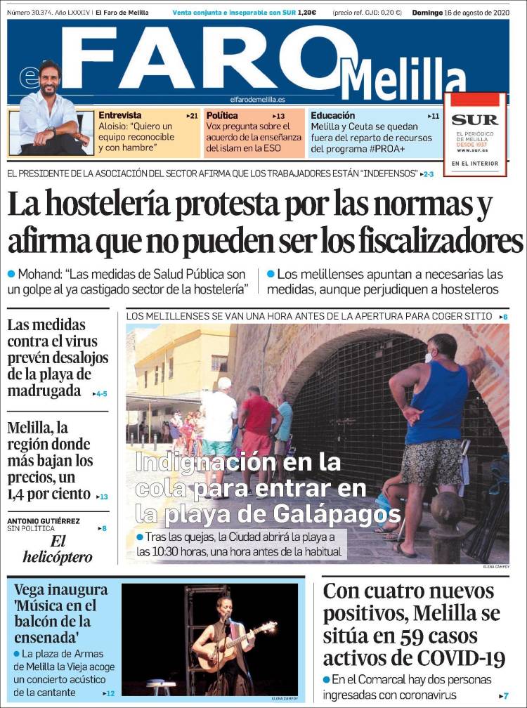 Portada de El Faro de Melilla (Espa&ntilde;a)