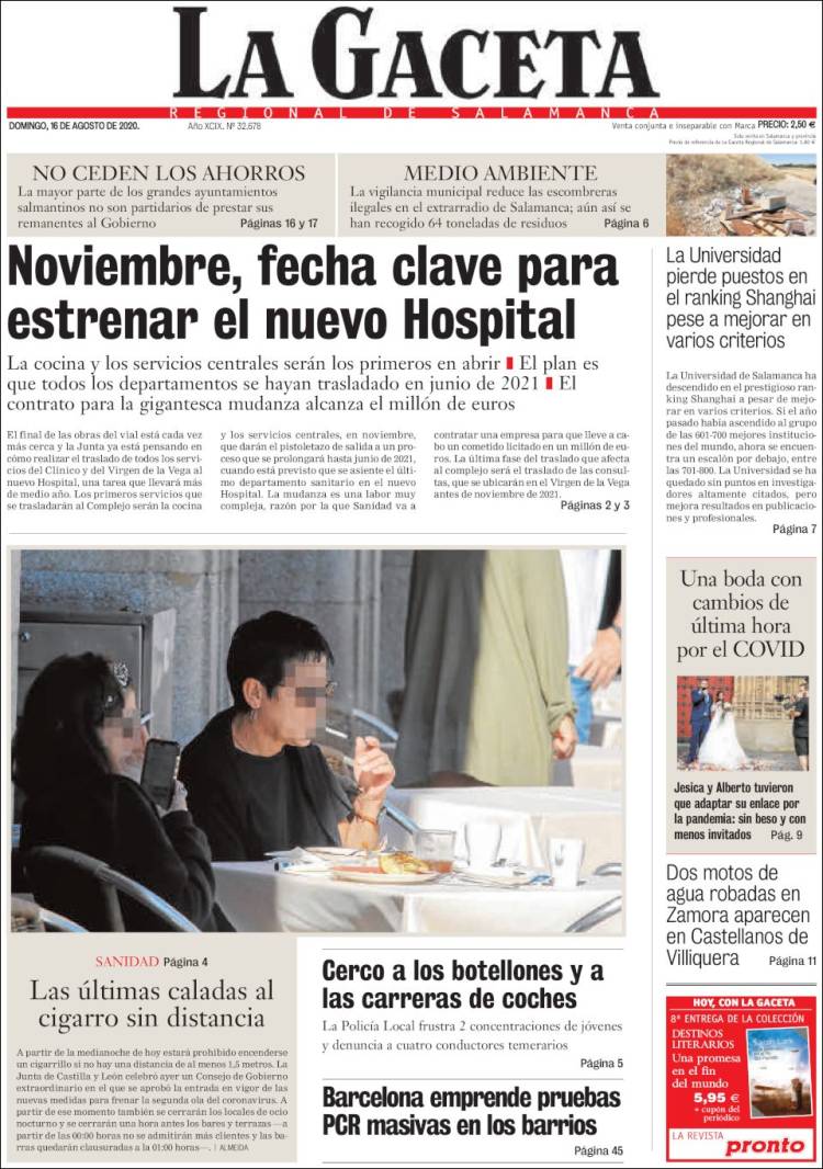 Portada de La Gaceta de Salamanca (Espa&ntilde;a)