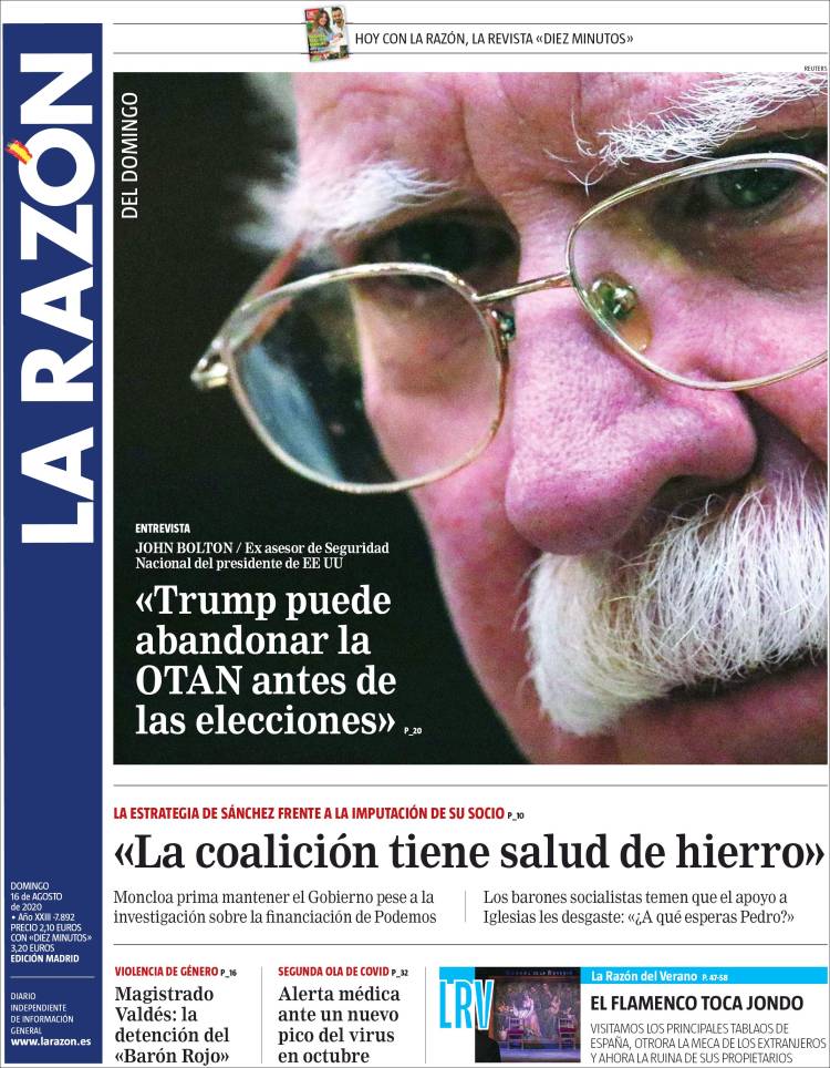 Portada de La Razón (Espa&ntilde;a)