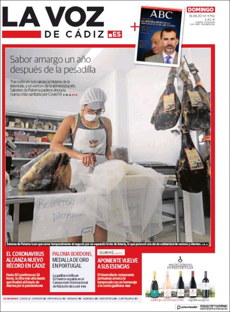 Portada de La Voz de Cádiz (Espa&ntilde;a)