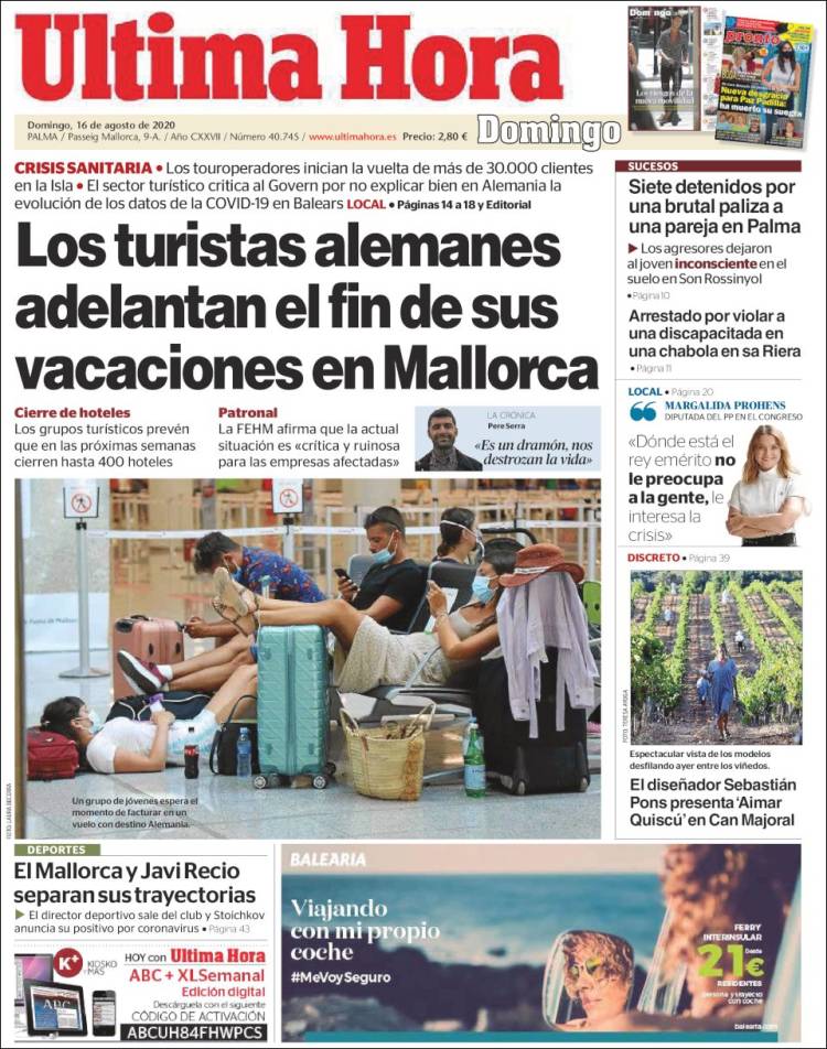 Portada de Última Hora (Espa&ntilde;a)