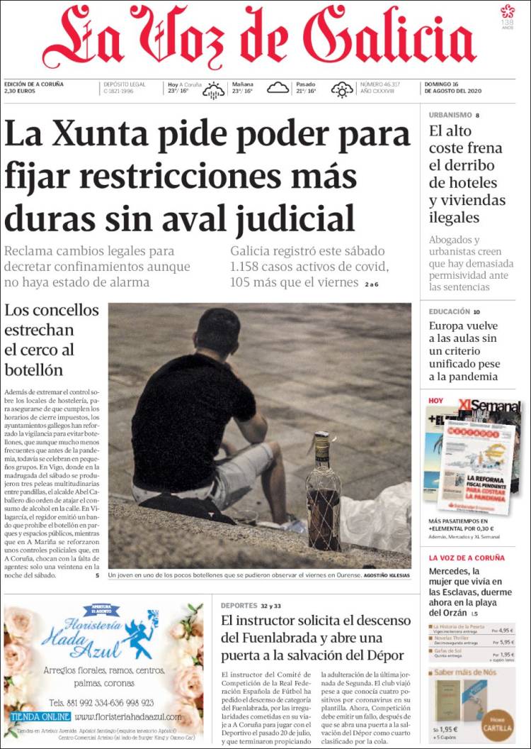 Portada de La Voz de Galicia (Espa&ntilde;a)