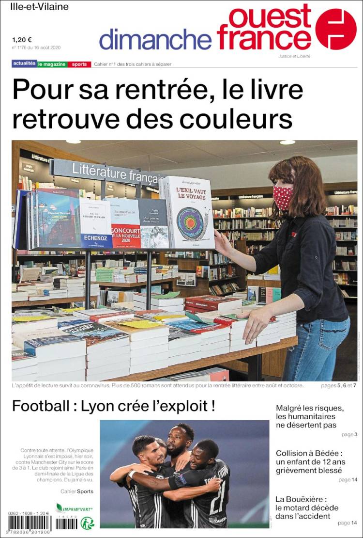 Portada de Ouest France (Francia)