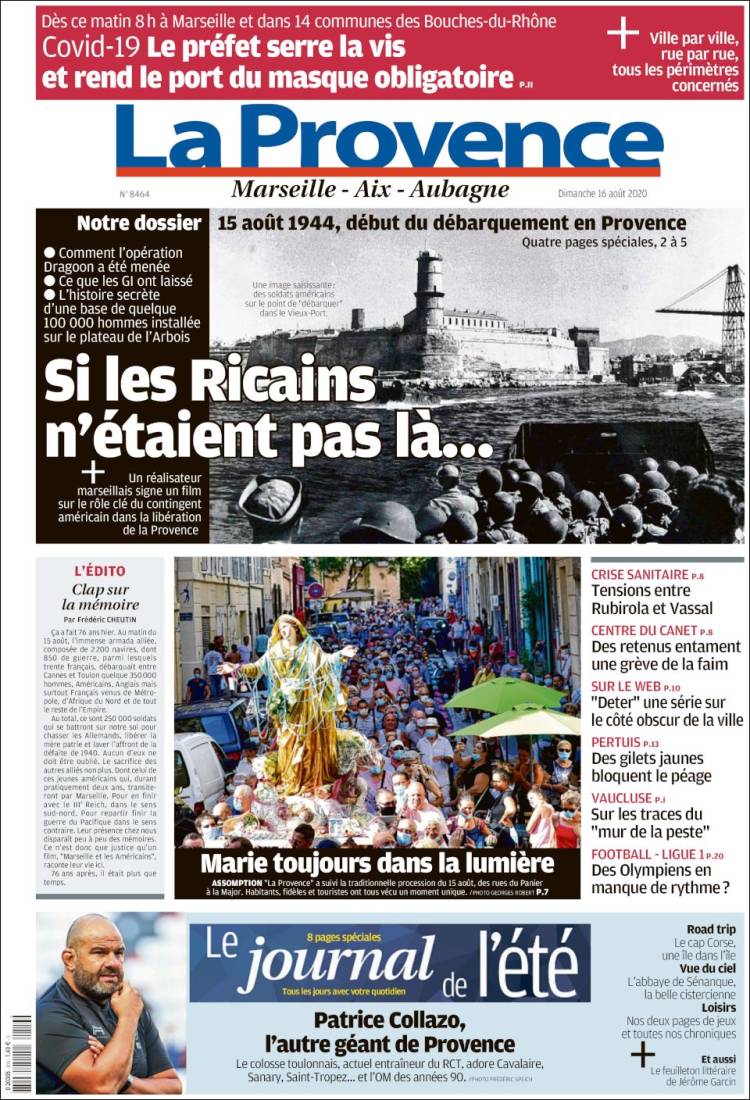 Portada de La Provence (Francia)