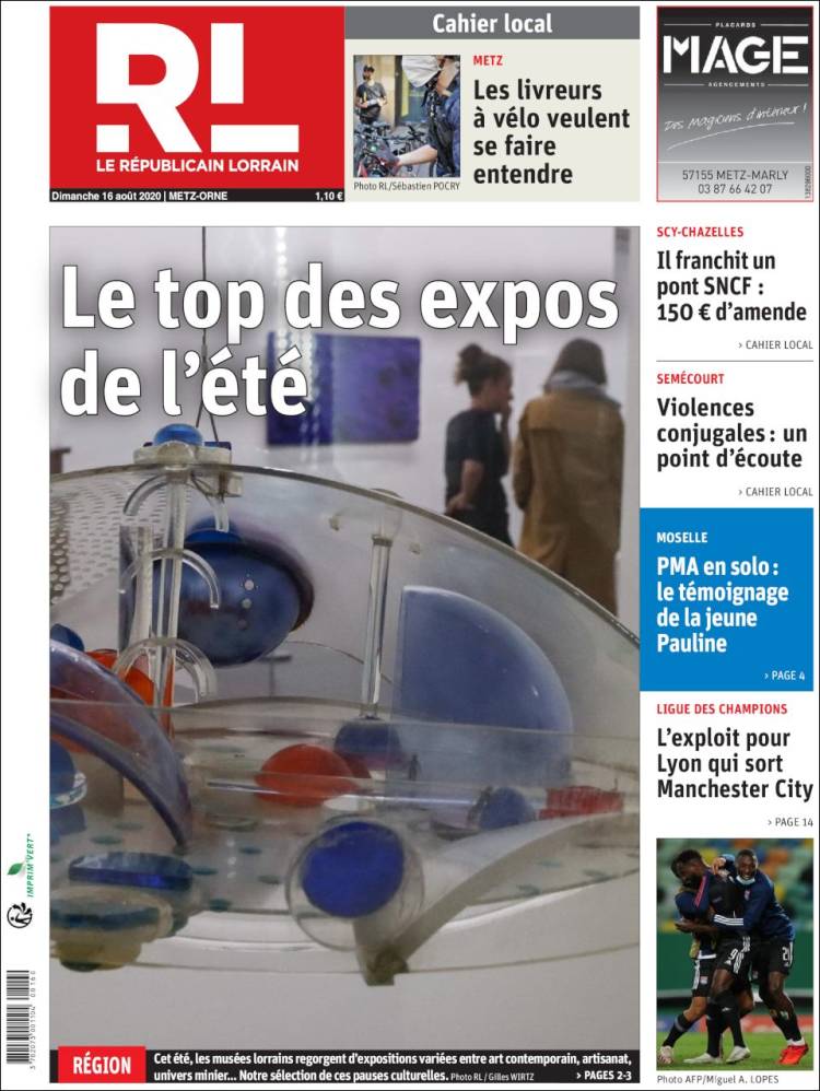 Portada de Le Republicain Lorrain (Francia)