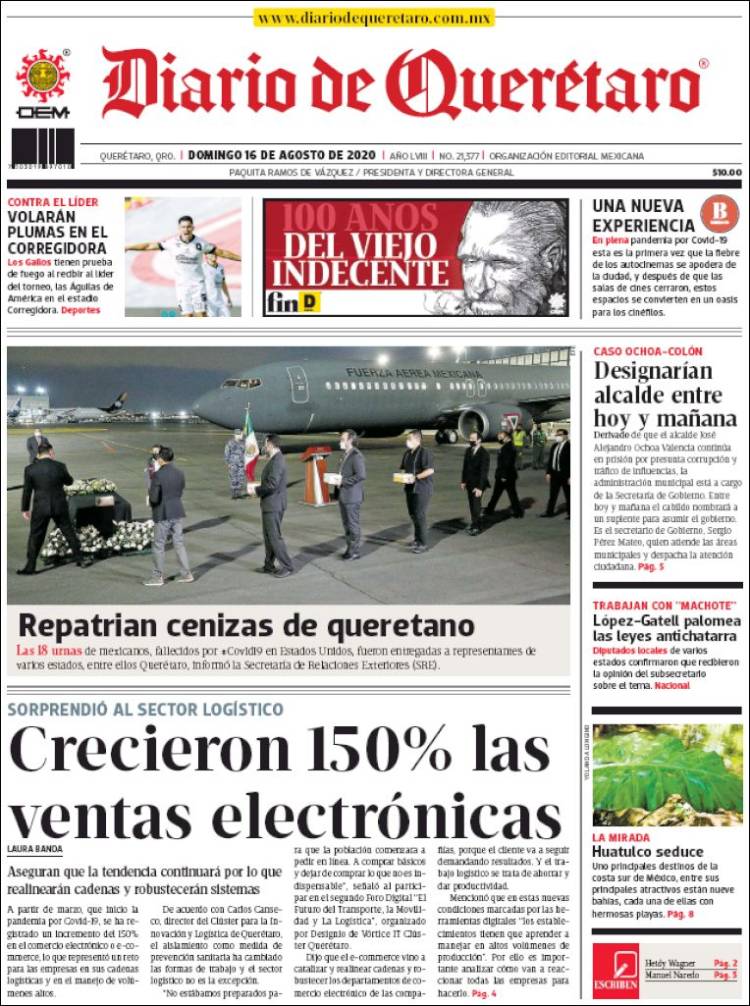 Portada de Diario de Querétaro (Mexico)