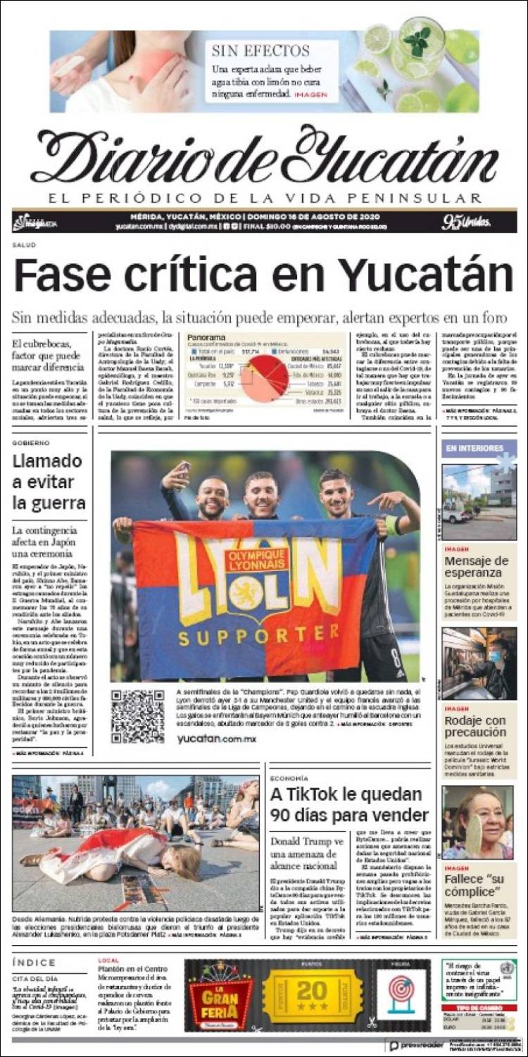 Portada de Diario de Yucatán (Mexico)