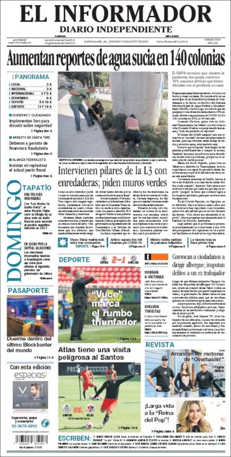 Portada de El Informador (Mexico)