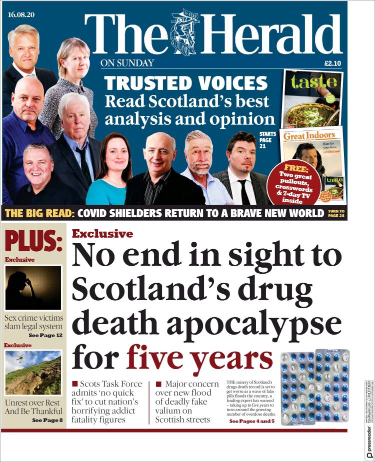 Portada de The Herald (Reino Unido)