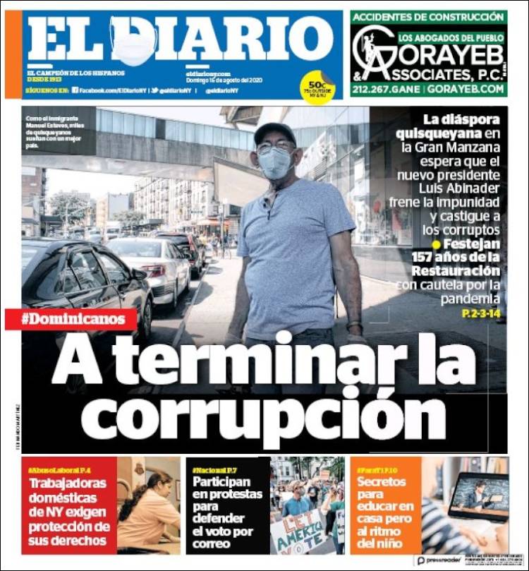 Portada de El Diario NY (USA)