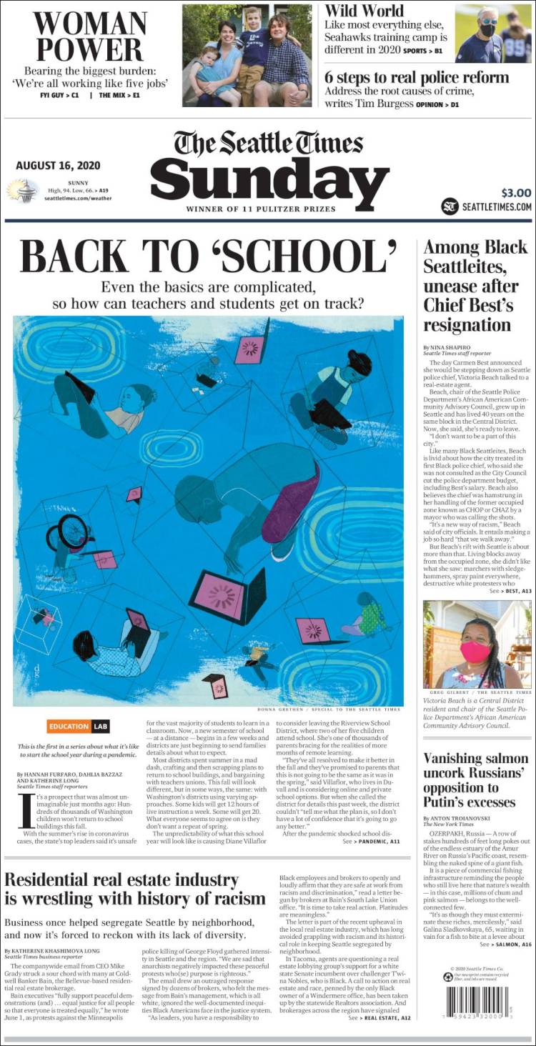 Portada de Seattle Times (USA)