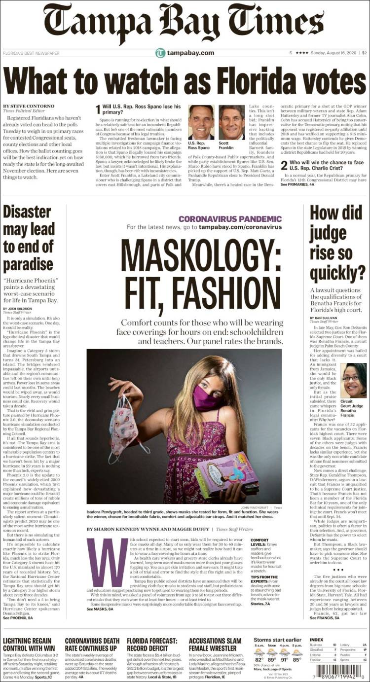 Portada de Tampa Bay Times (USA)