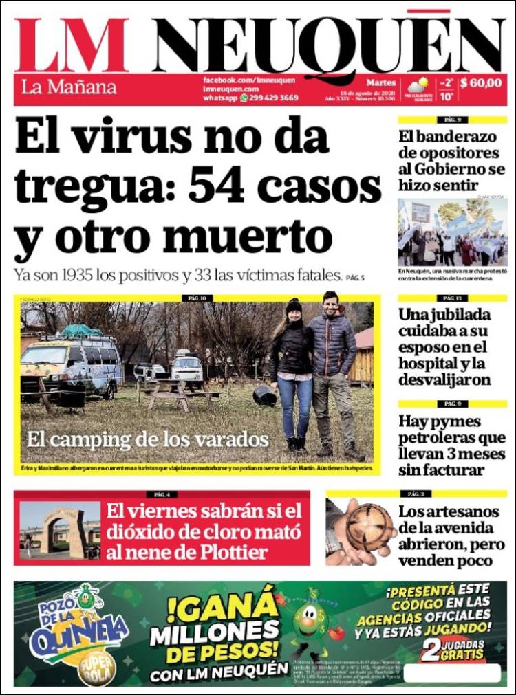 Portada de La Mañanade Neuquén (Argentina)