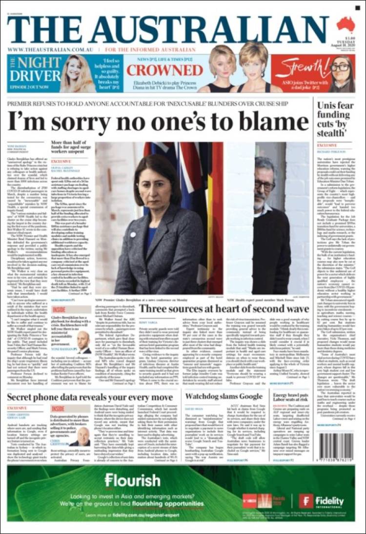 Portada de The Australian (Australia)
