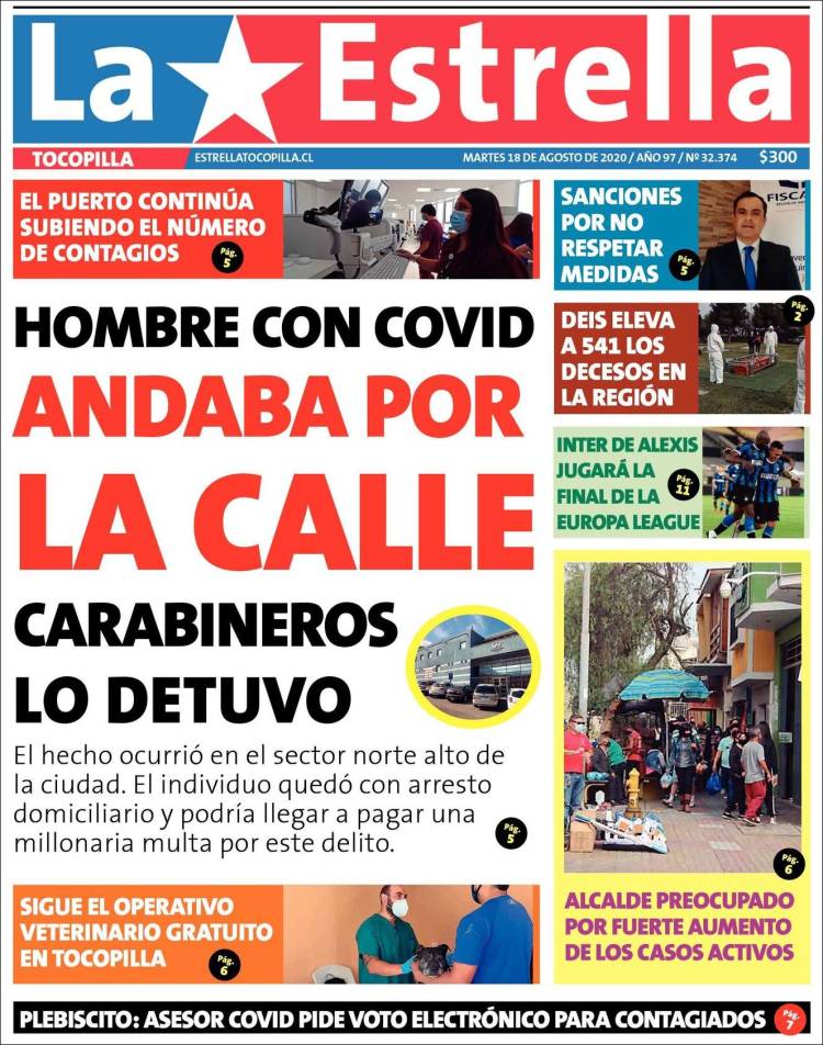 Portada de La Estrella de Tocopilla (Chile)