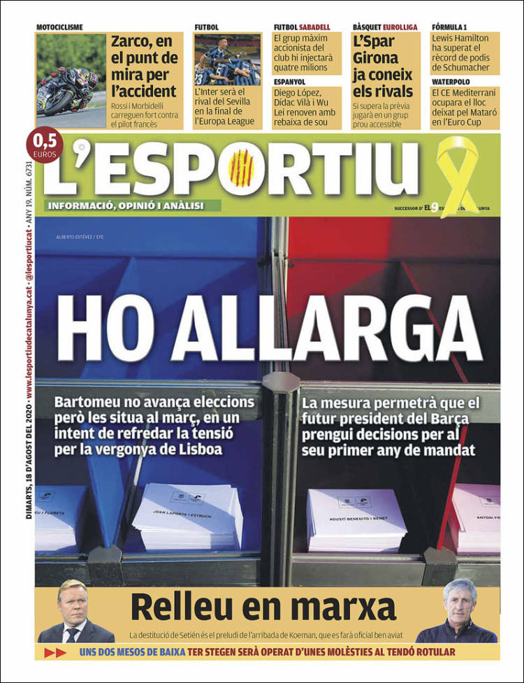 Portada de L'Esportiu (Espa&ntilde;a)