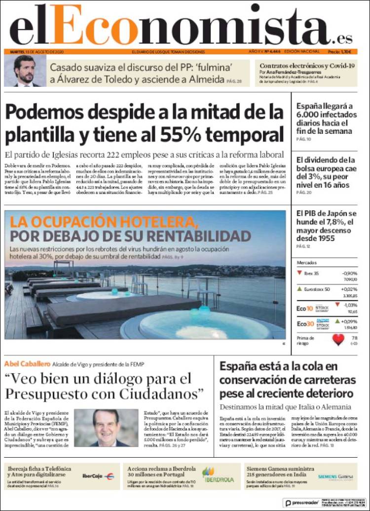Portada de El Economista (Espa&ntilde;a)
