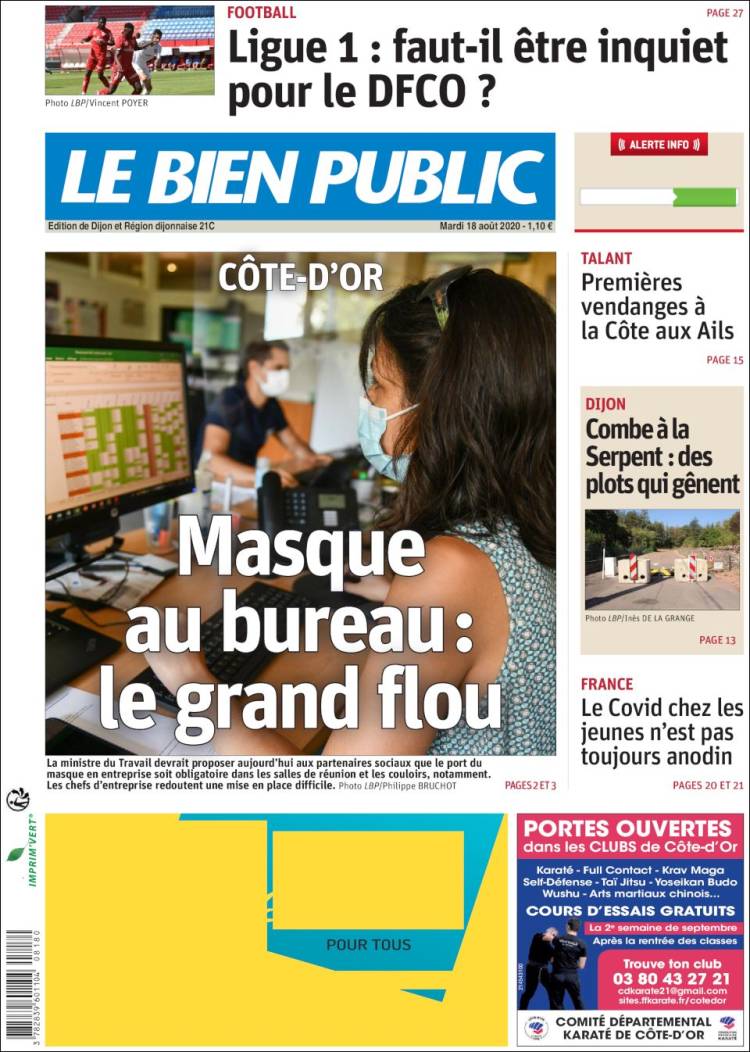 Portada de Le Bien Public (Francia)