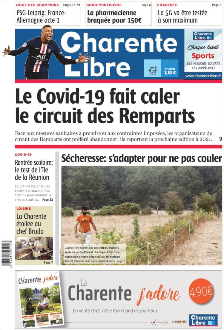 Portada de Charente Libre (Francia)