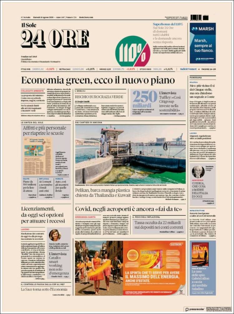 Portada de Il Sole 24 ORE (Italia)