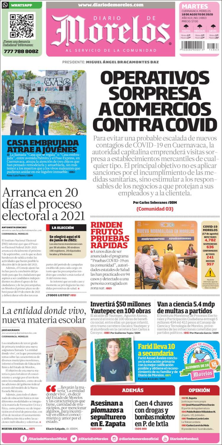 Portada de Diario de Morelos (Mexico)